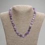 Sugilite Necklace Faceted Bead, 9.5×8.5 mm, 3 mm seed beads, 45 cm length with clasp