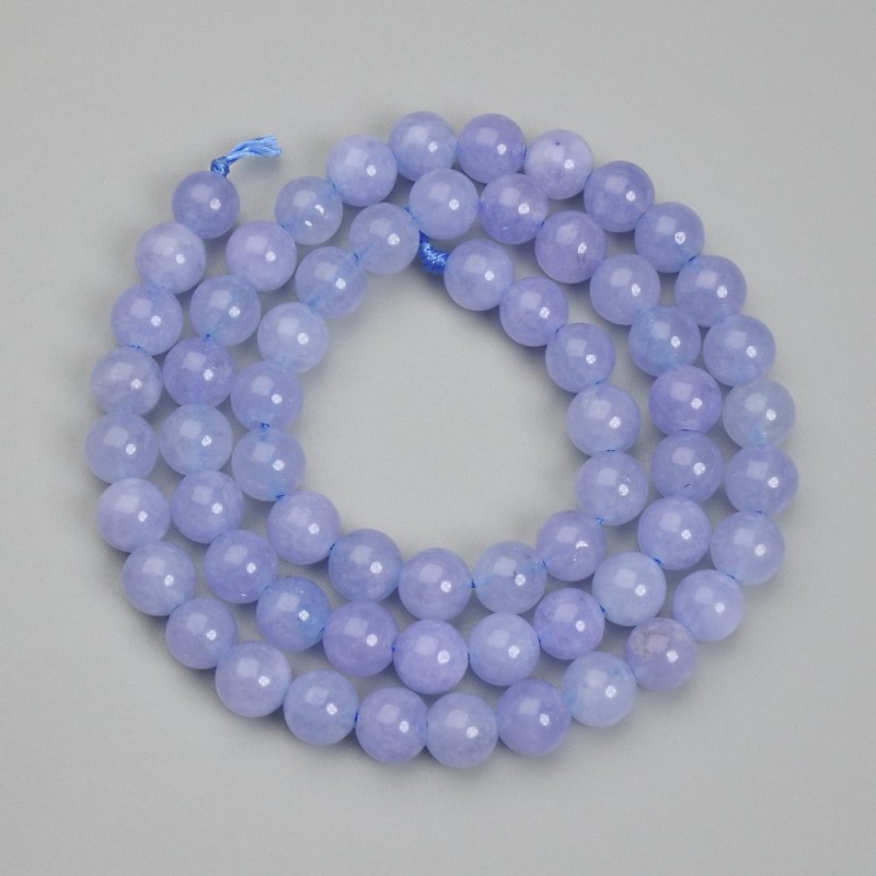Aquamarine Beads Smooth Sphere 6.5 mm on Thread, 38 cm length ±