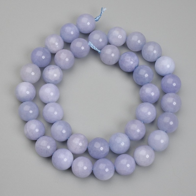 Aquamarine Beads Smooth Ball 10mm diameter, 38cm length on thread