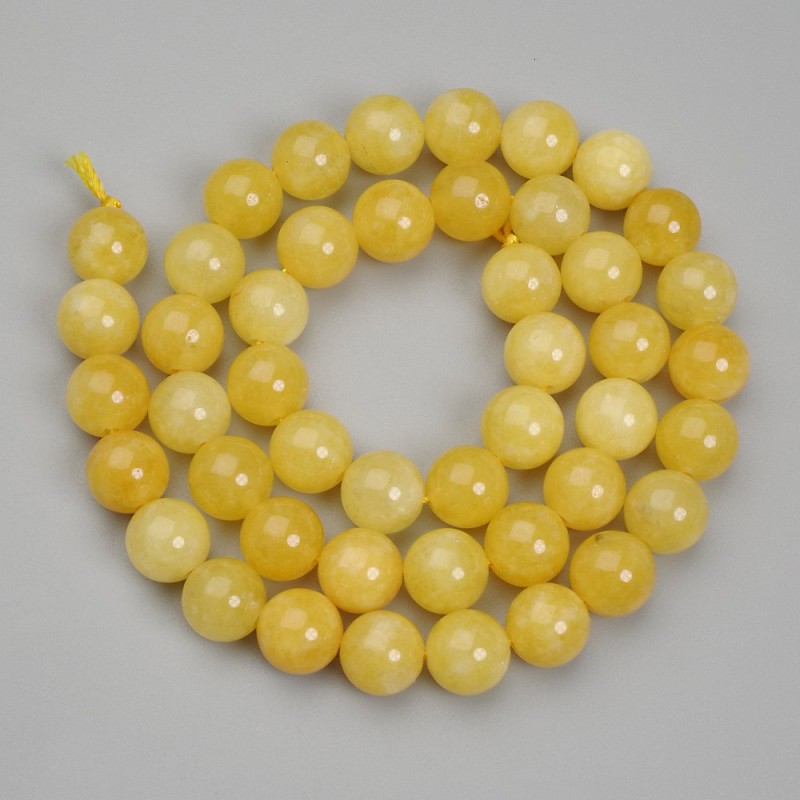Citrine Beads round ball, 8.5 mm, thread length 38 cm ± on thread
