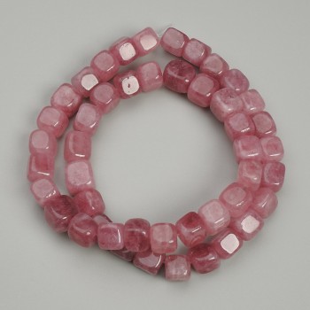 Tourmaline Beads Cubes, 7x7mm, 38cm length on beading thread
