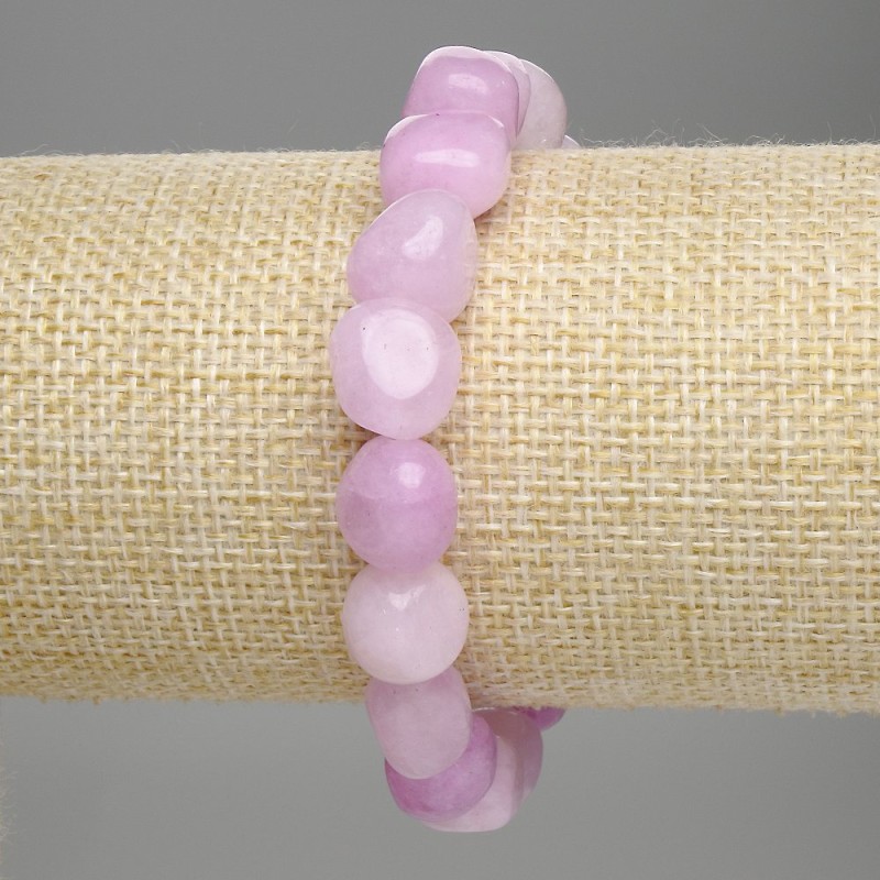 Kunzite Bracelet Beaded, 11-12×9-10mm diameter, 18cm length ± stretch
