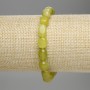 Jadeite Bead Bracelet, faceted, diameter 9-12×8 mm ±, length 18 cm ± stretchy