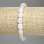 Bracelet White Quartz Tumbled, 8-10×7mm, +/-, length 7.1 in (18 cm) stretch