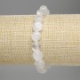 Bracelet Mountain Crystal Brushed Faceted Beads, diameter 8-10x9mm±, length 18cm±, stretch