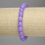 Lavender Amethyst Smooth Bead Bracelet, 8mm diameter, 18cm length, stretch