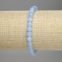 Aquamarine Bracelet Smooth Beads, 6mm diameter ±, 18cm length stretch