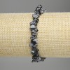 Snowy Obsidian Chip Bracelet, 6-9×2-4 mm, 18 cm length, stretch