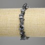 Snowy Obsidian Chip Bracelet, 6-9×2-4 mm, 18 cm length, stretch