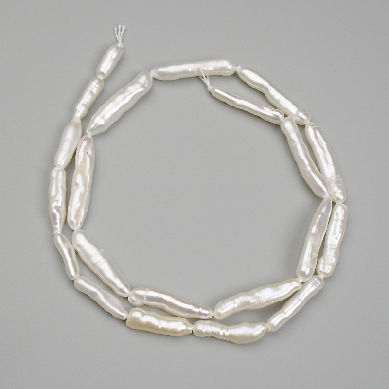 Baroque Pearls with Gasoline Hue 5x4-5mm, 39cm length +-