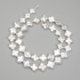 Baroque pearls with petrol undertone on a thread, clover shape, diameter 9.5-10×9.5-10mm, ±, length 39cm ±