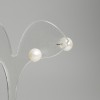 Stud Earrings with Freshwater Pearls, 8mm diameter+