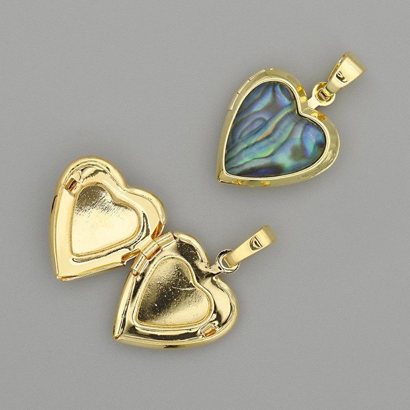 Chalot Heart Pendant in Gold-Tone Metal 26x17mm± for Photo keepsake