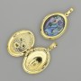 Chalcedony Pendant Oval with Gold-tone Metal 32x20mm+- for Keeping a Photo