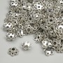 Cap cap for beads, diameter 7mm± hole, diameter 1.9mm±, metallic color silver, package 20g+ (~125 pcs)