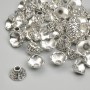 Ribbon end cap for beads, diameter 4x8 mm ± hole ~2 mm ±, metal color silver