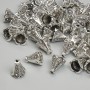 End cap hardware, diameter 8×6mm± hole, diameter 1.6mm±, silver metal color, pack 20g± (~50 pcs)