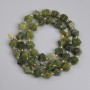Jadeite Beads Multicorner 8x7-7, 5mm+-, 3mm+- seed beads, length 39cm+- on thread