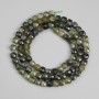 Green Tourmaline Beads Faceted Cube 4x4mm +/-, 39 cm string