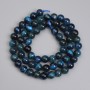 Azure Tiger's Eye Beads Smooth rounds 6mm, on thread, length 39in +/-