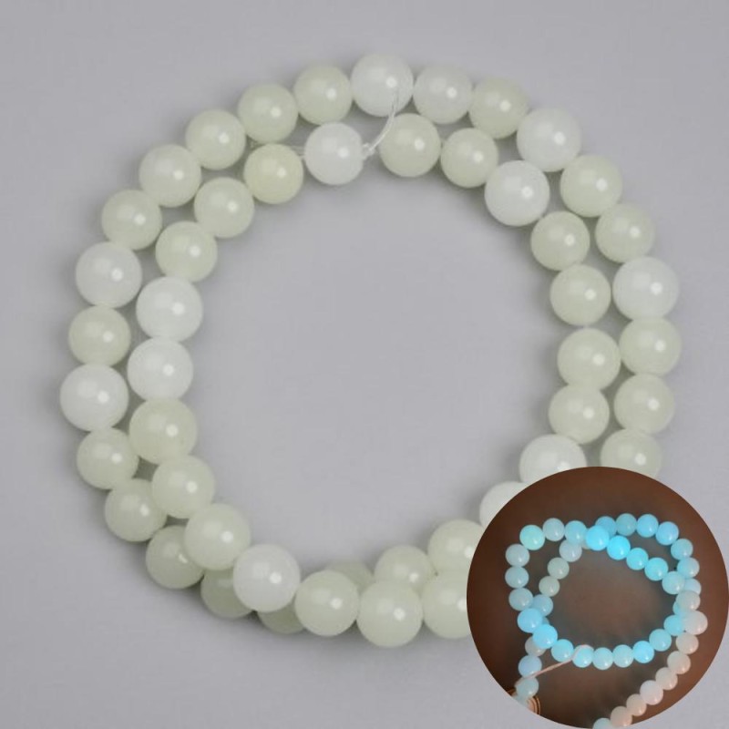 Onyx Beads Turquoise Glow Smooth 8mm Round +-, length 37cm+- on a thread