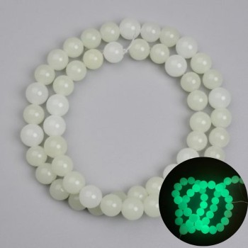 Onyx Beads Green Glow Smooth Sphere 8mm +-, length 37cm +- on a thread