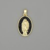 Pendant Holy Mother with Enamel in Golden Metal, diameter 29×18mm+