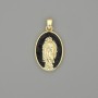 Pendant Holy Mother with Enamel in Golden Metal, diameter 29×18mm+