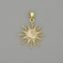 Pendant Star in golden metal with white rhinestones, diameter 26x20mm+