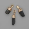 Turmaline Pendant Shark Shell Untreated Stone with Golden Metal 21-25x7.5x10mm+- Assorted sizes