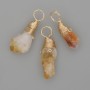 Pendant Citrine Unpolished Stone Golden Metal 35x11mm+- Assorted sizes