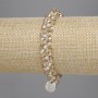 Hair Elastic with White Beads 3mm+ and Faceted Beads 4–5×4mm+