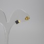 Stud Earrings 'Clover' in black with golden metal, 7 mm diameter+