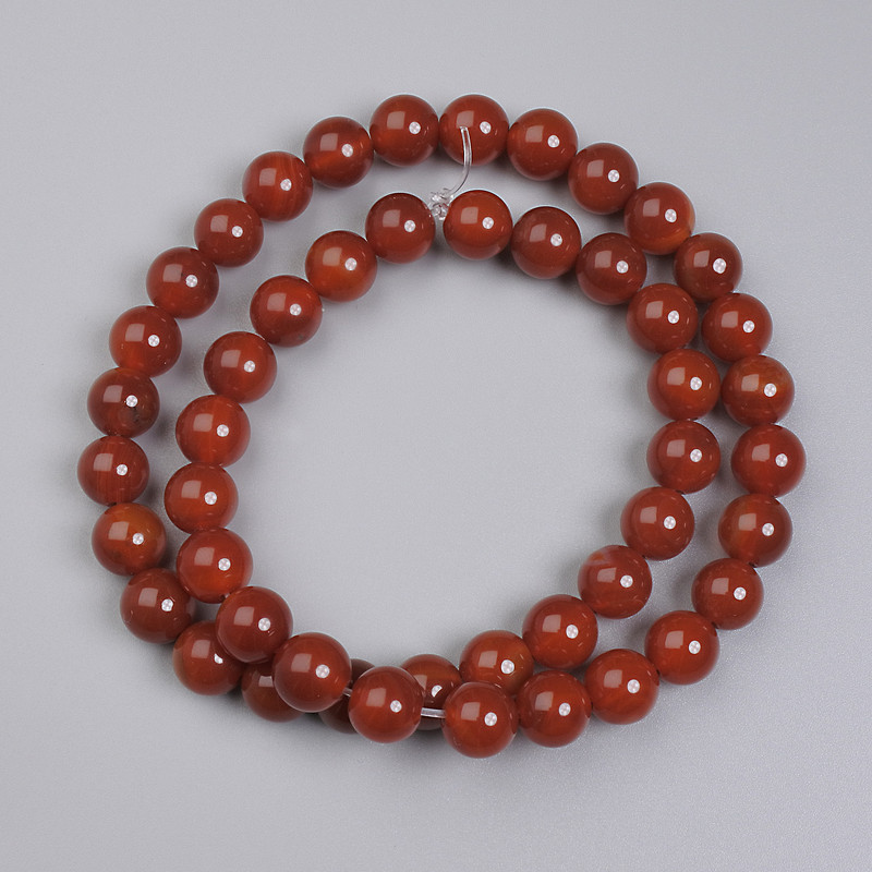 Carnelian Beads Smooth Round 8mm on Thread, 38in Length