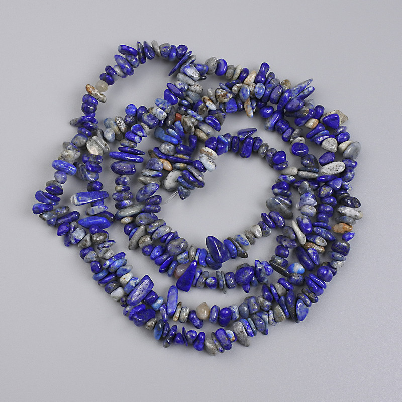 Sodalite Beads Chip, diameter 6-10×2-3mm+-, length 78cm+- on nylon thread