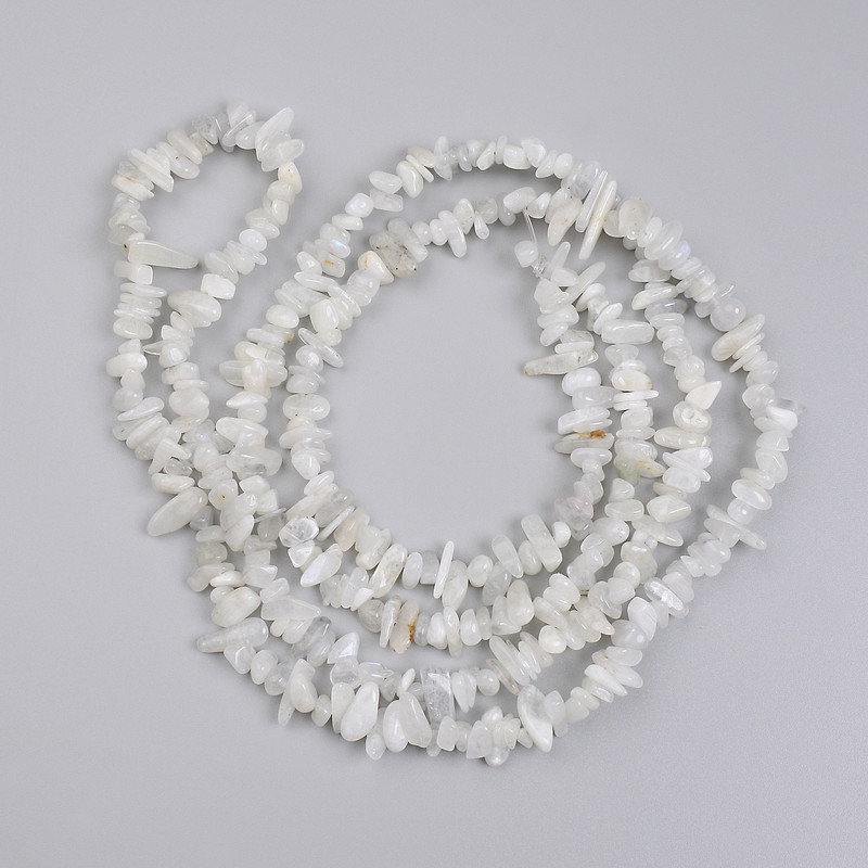 Adularia Beads Chip, diameter 4-10×2-4mm, length 78 cm, on thread