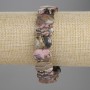 Rhodonite Beaded Bracelet 15x10mm Links, 18cm adjustable stretch
