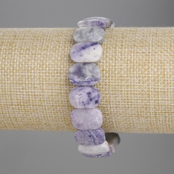 Charoite Beaded Bracelet 15x10mm facets, length 18cm, elastic