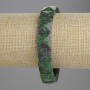 Zoisite Beaded Bracelet 12x12 mm Faceted Link, 18 cm long Stretch