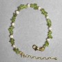 Bracelet with River Pearls 5x3, 5mm+- Chrysoprase chip 5x4mm+- Hematite bead 2mm+-, length 18cm+5cm chain