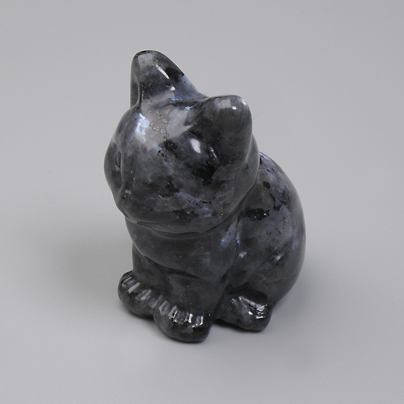 Souvenir Cat statue with Larvikite 40x30x23 mm +