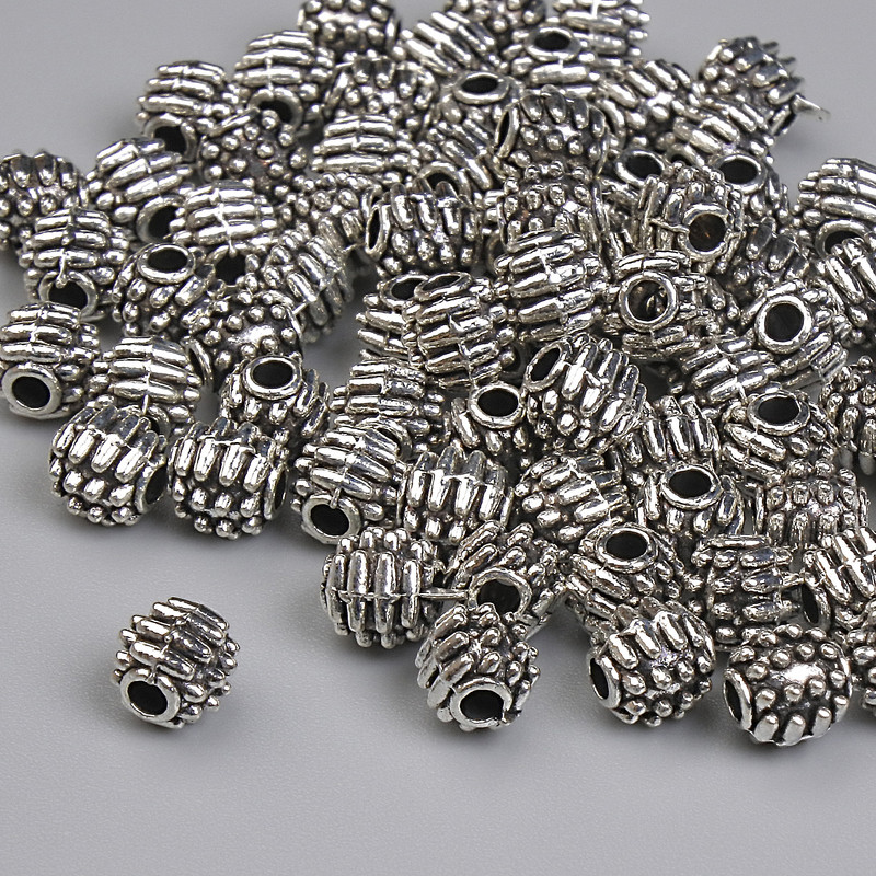 Bead Finding Inlay Bead Color of Metal: Silver, Diameter 5x5 mm ± hole, Diameter 2 mm ± packaging 20 g ~70 pcs.