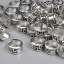 Bead finding inlay bead color metal silver, diameter 7×4mm± hole, diameter 6mm± packaged 20g ~44 pcs.