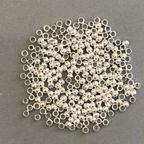 Crimp Beads Caps "Zakhypy", diameter 2.5 mm, metal color "Light Silver" 200g