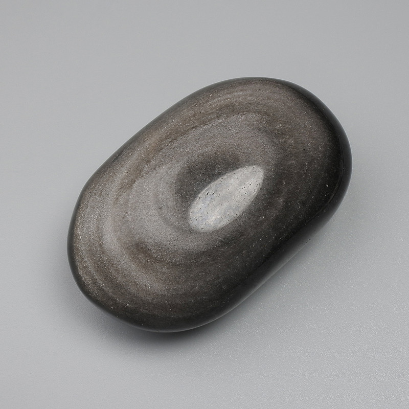 Natural Stone Silver Obsidian Tumbled Stone without Hole 60×42mm± (per 100g±)