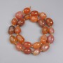 Carnelian Faceted Beads, 13-16×9-13 mm, 3 mm Seed Beads, on Thread, 40 cm length