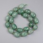 Jade Beads, Faceted, on Thread, 14–18×12–14 mm, + 3 mm seed beads, 40 cm length