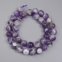 Amethyst Chevron Beads Smooth Round 10.5 mm on Thread, Length 39 in+