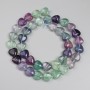 Fluorite Heart Beads, 10mm diameter, on thread, length 38cm