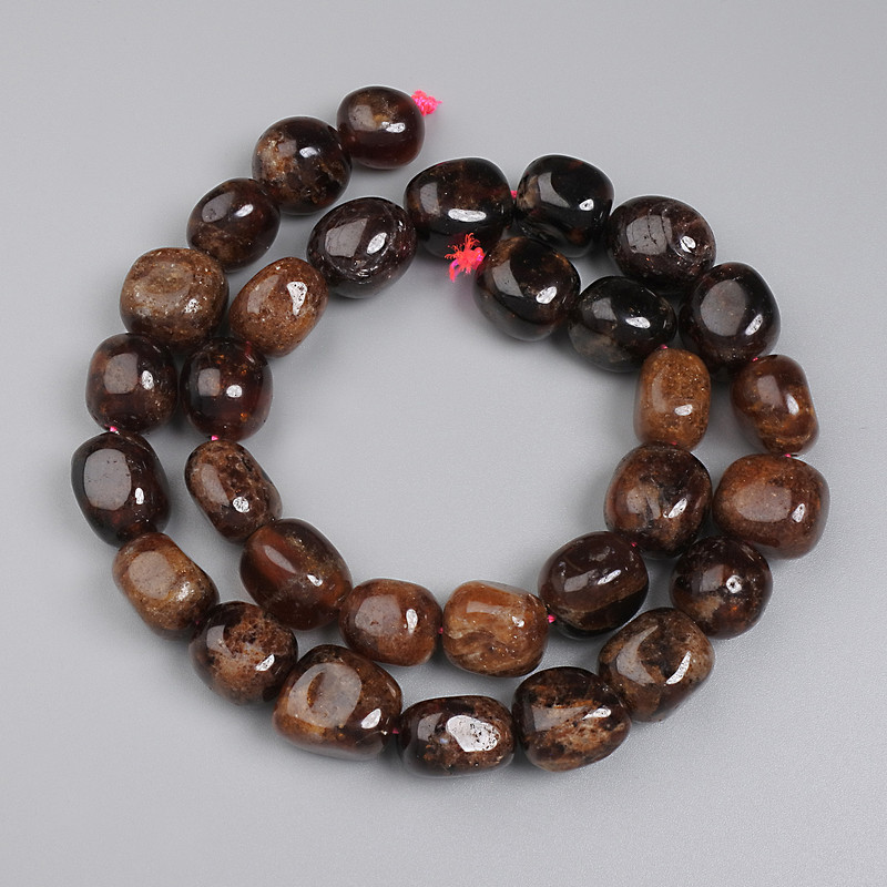 Garnet Hessonite Faceted Beads, 11-13×9-11 mm, on thread, 38 cm length